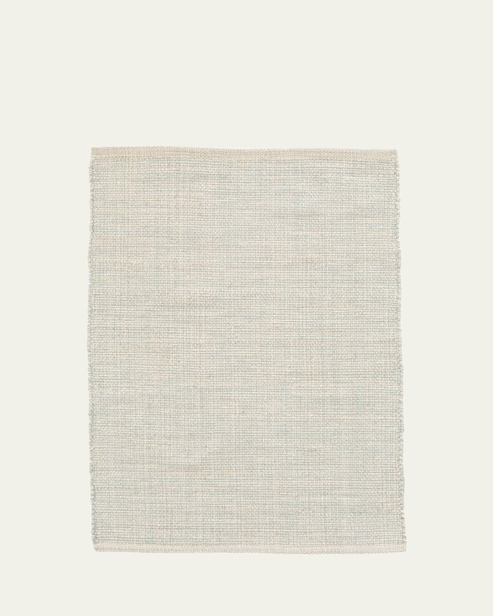 Marled Light Blue Handwoven Cotton Rug, 8' x 10'